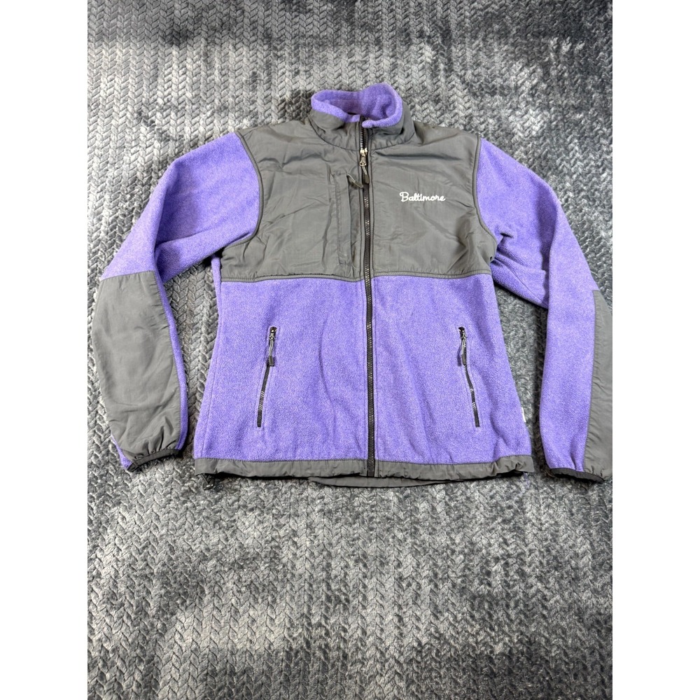 Landway Fleece Jacket Womens Small Purple‎ Gray Baltimore Performance Full Zip
